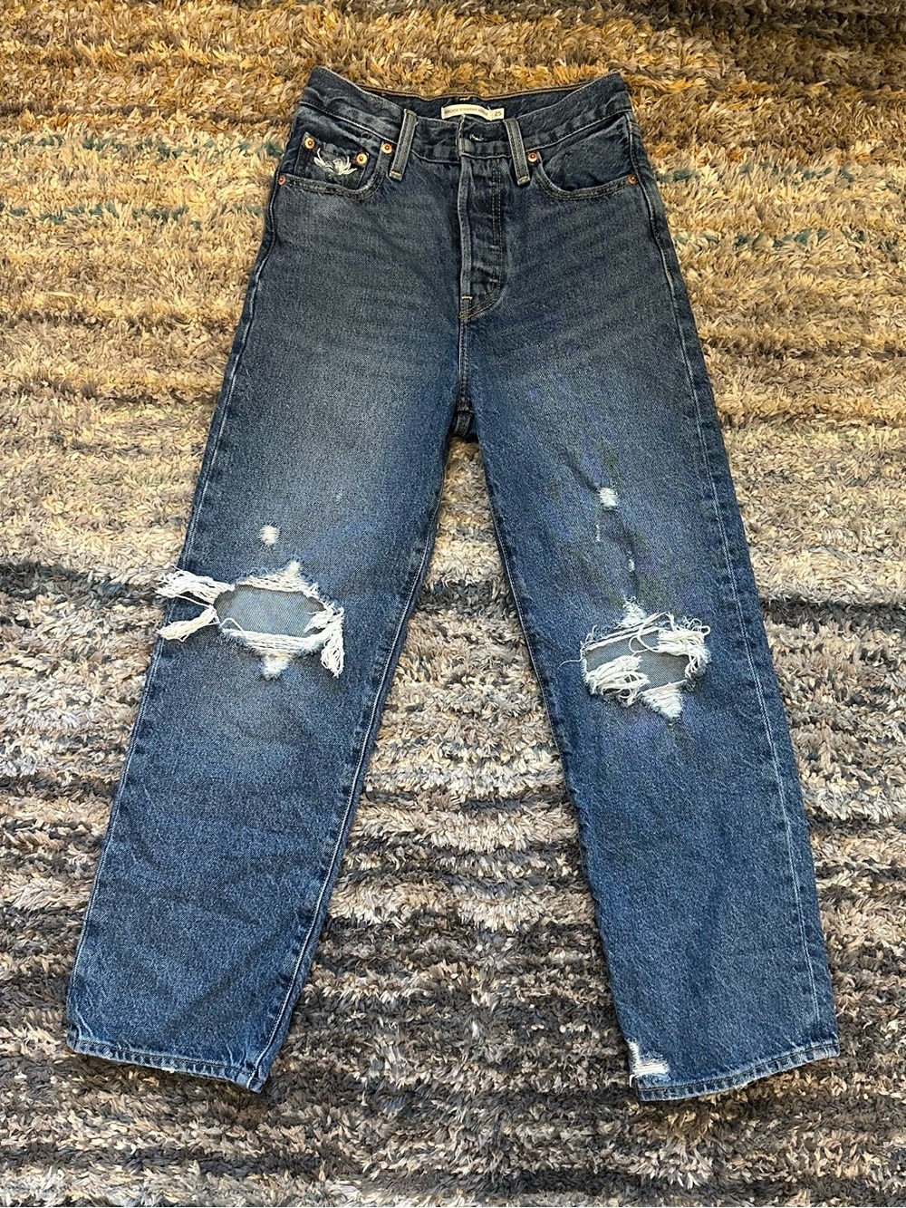 levi's - women's ribcage straight ankle jeans - size W25
